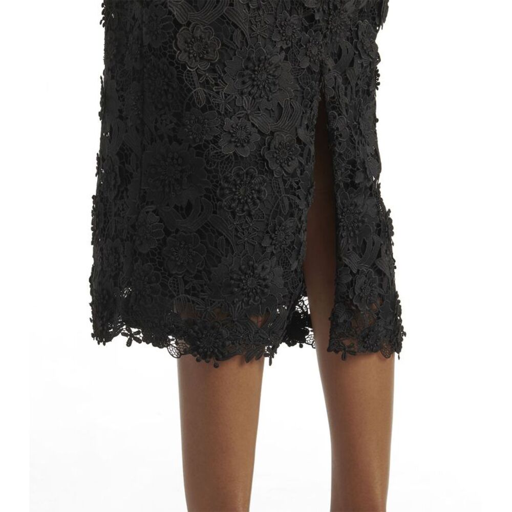 Carolina Herrera Womens Lace Broderie Crewneck Midi Dress 10 Black - NWT $2990 - Picture 4 of 7